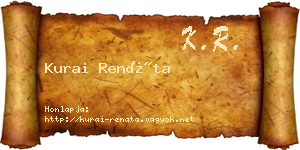Kurai Renáta névjegykártya